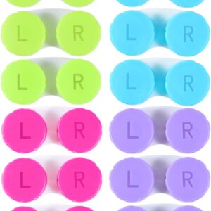 KISEER 12 Pack Colorful Contact Lens Case Box Holder Container Soak Storage Kit